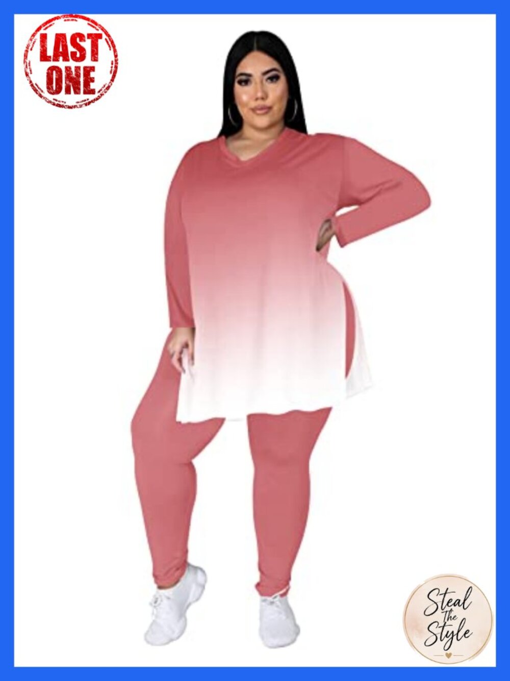 Plus Size 2 Piece Loungewear Set Long Sleeve Tops Sweatpants Polyester Spandex